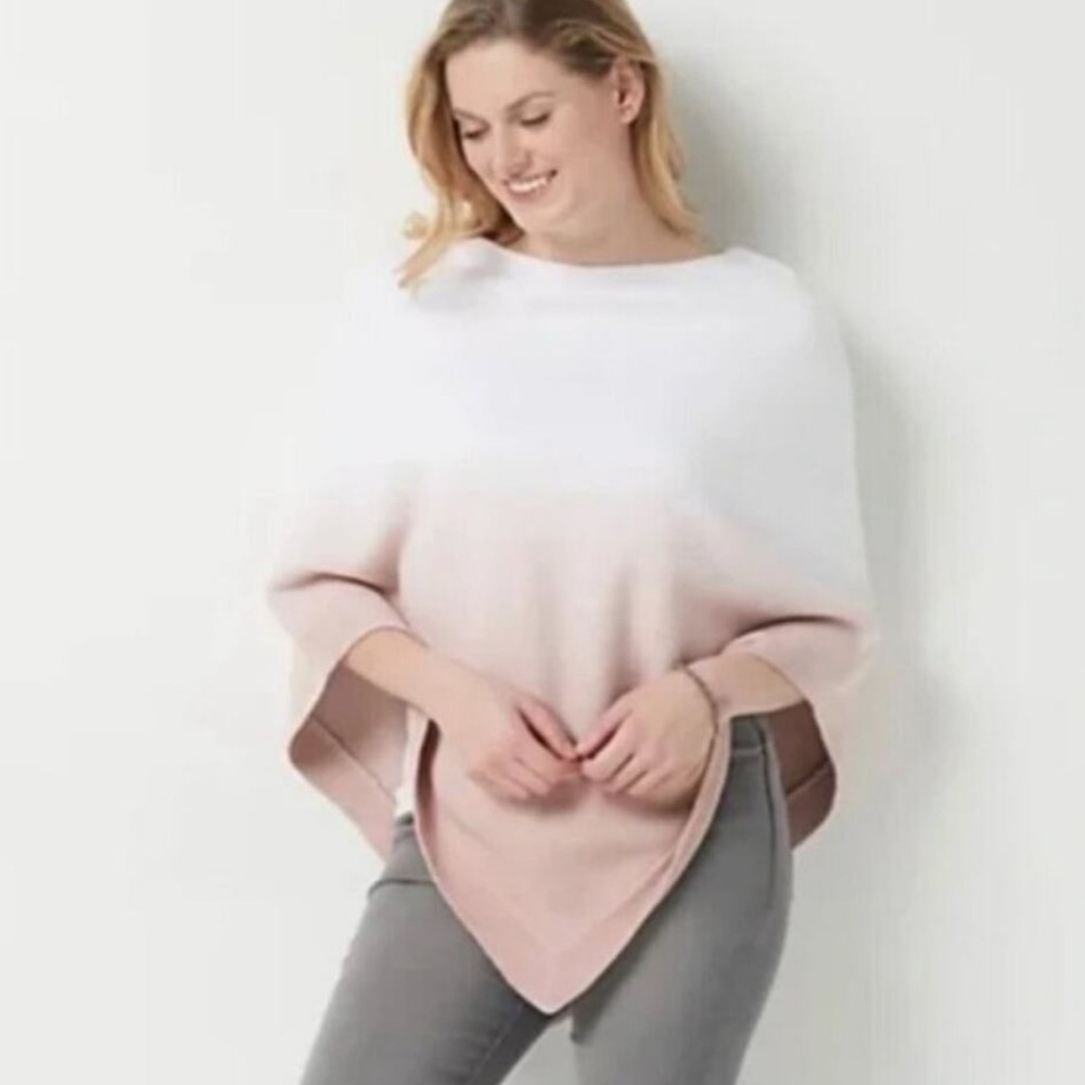 Barefoot Dreams Ombre Cozy Chic Ultra Lite Rose Mist Poncho Size OS Plus